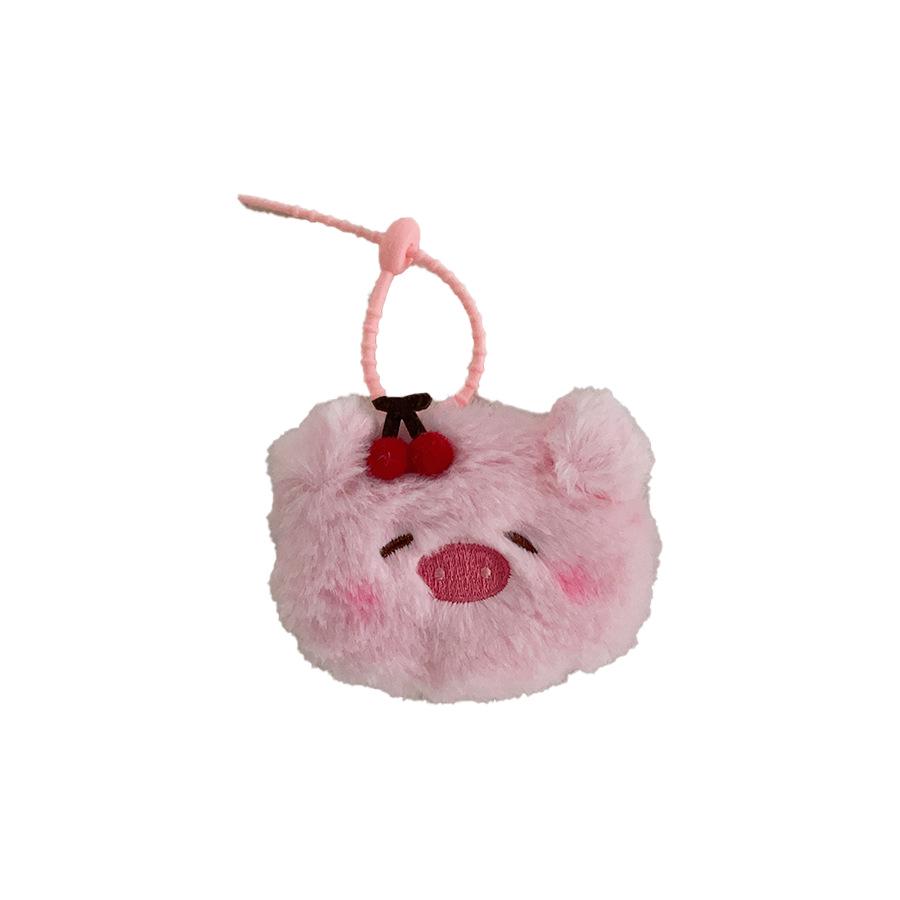 Cute Cartoon Plush Cherry Coin Purse: Small Animal Earphone Storage & Gift Bag Pendant