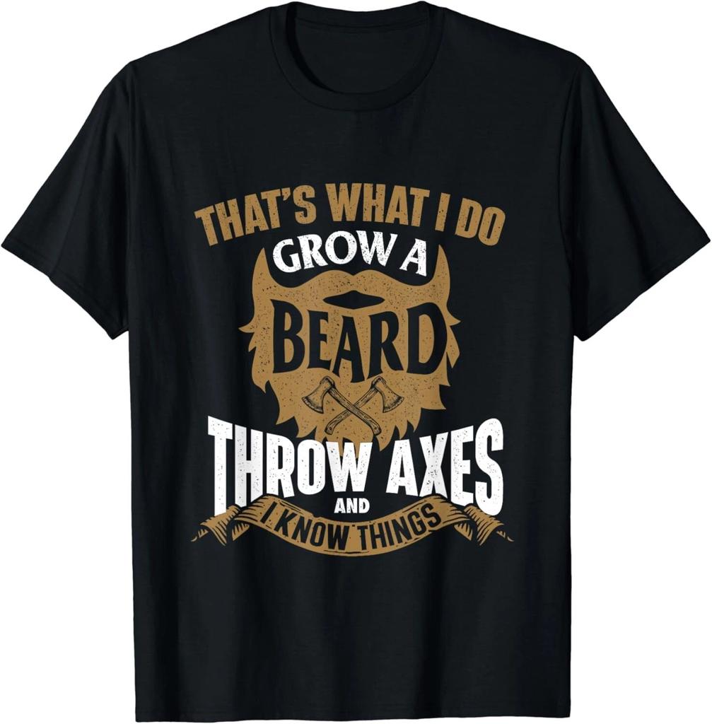Grow a Beard Throw Axes - Axe Throwing Hatchet Lumberjack Gifts Unisex T-Shirt