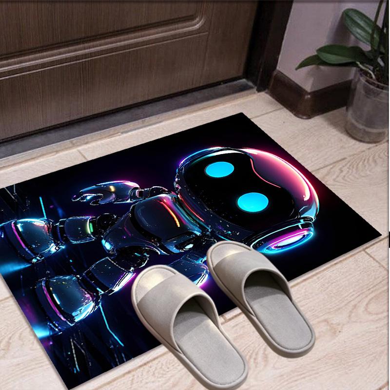 Cosmic Bot Crew Pattern Rug, Indoor/Outdoor Mat, for Picnic, Gameroom, Bedroom, Office, Living Room, Home Decor Carpet, Birthday Gift