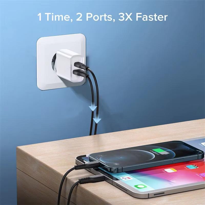 Double Mouth 50W USB Charger Travel Wall Charging Head Mobile Phone Charger Adapter Portable EU US Plug For iPhone Xiaomi