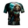 Summer New Men's T-shirt 3D Printed Tiger Fashion Domineering Short Sleeved Street Top Round Neck T-Shirts