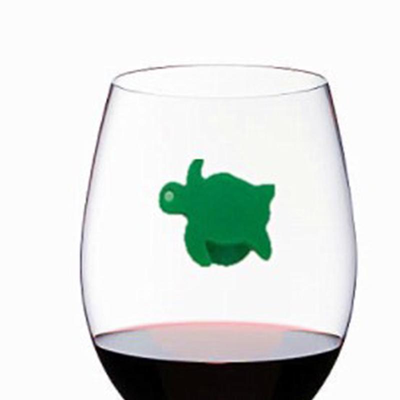 12 ks/sada Kreativní roztomilý přísavkový přívěsek na sklenici na víno Mořská zvířata Značka na sklenici na víno