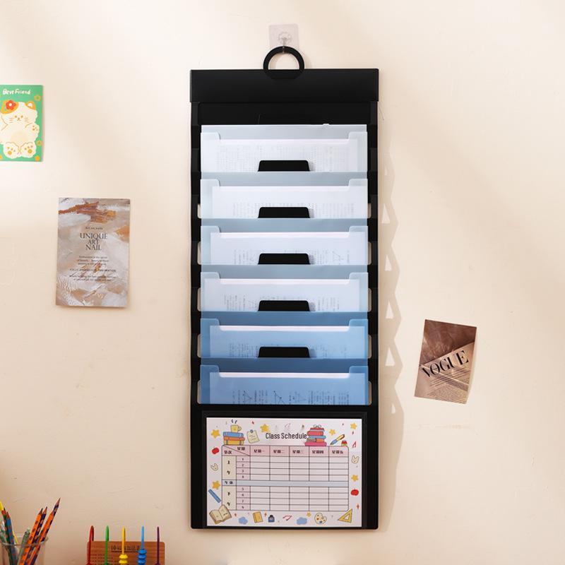 Nástěnná harmoniková taška: Vícevrstvý úložný prostor na testové papíry A4 pro studenty