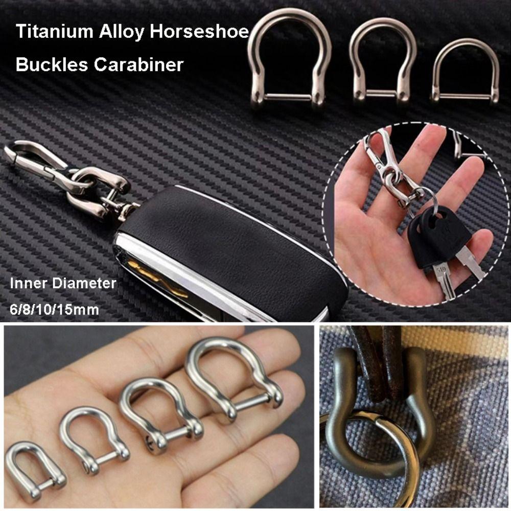 6/8/10/15mm Horseshoes Buckles Titanium Alloy 10 Styles Shackle Key Ring D Bow Staples Carabiner Outdoor Accessories