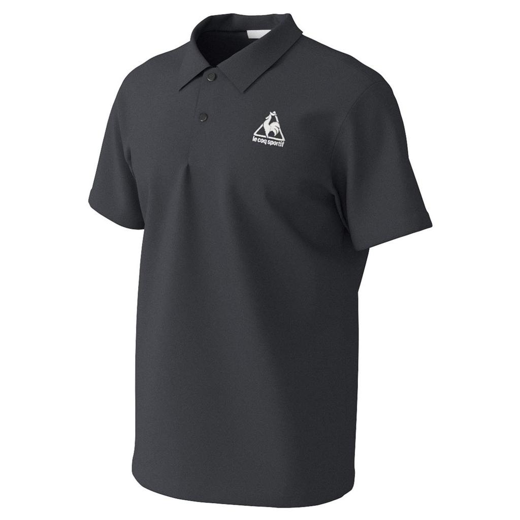 Le Coq Sportif Collared Short Sleeve Training Size S Size Men's Shirt, Black, (Japan S)