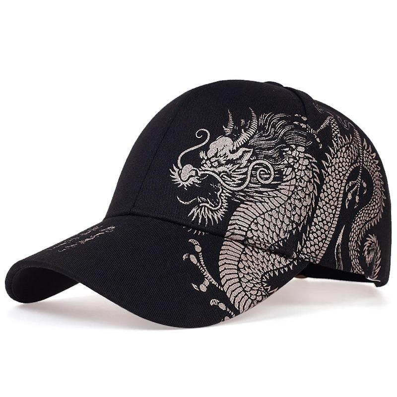 

Chinese Style Dragon Pattern Art Casual Fashion Baseball Cap Spring Autumn Hardtop Cap Sports Men s Women s Hats Adjustable чёрный
