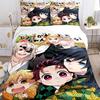 Anime Demon Slayer Spausdintas Patalynės Komplektas 2/3 dalys Nezuko Lovos Patalynė Karalienės Dvigulė Viengulė Karališka Dydžio Antklodės Užvalkalas Rinkinys Vaikams Suaugusiems Dovana