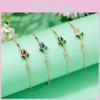 Elegantes Tulpenblumen-Armband für Damen mit Kupferkette und funkelnden Steinen