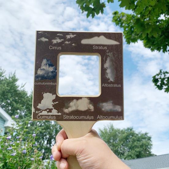 1/4Pcs Nature Guide Finder Wooden Nature Identification Guide Frame Boys Girls Nature Viewfinder Cloud Leaf Moon Animal Footprint Identification Tool