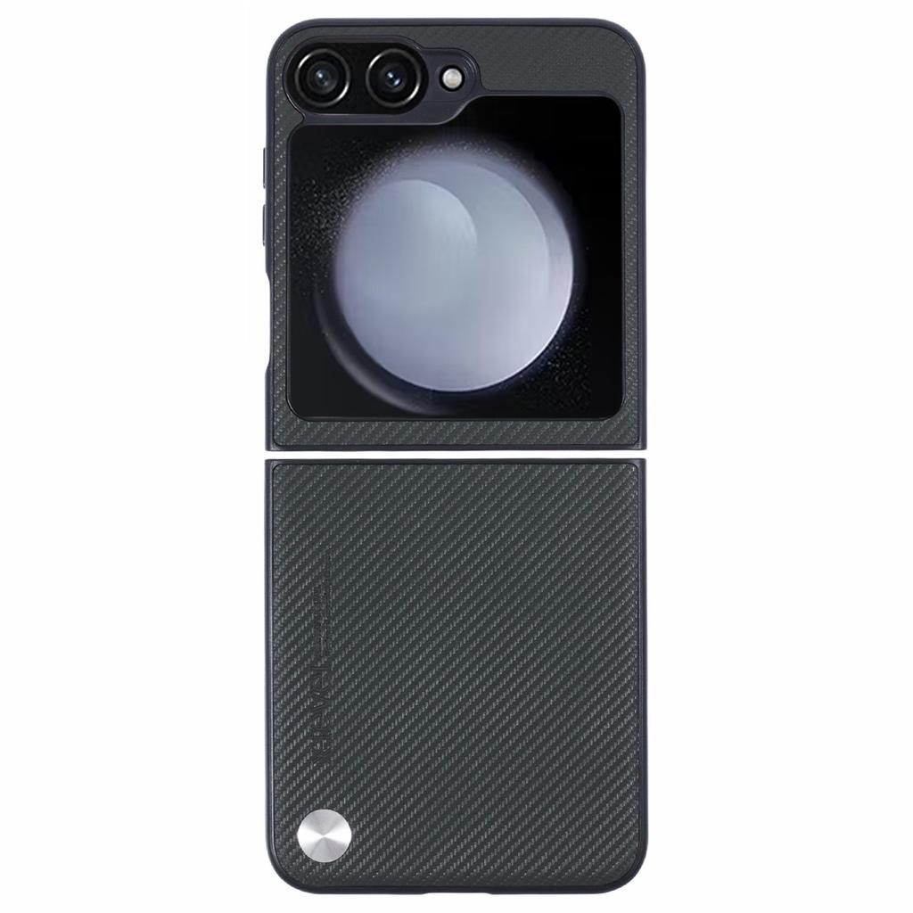X-LEVEL Phone Case for Samsung Galaxy Z Flip6 5G Carbon Fiber Texture PU Leather+PC Phone Cover