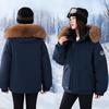 Short Cotton-padded Clothes Women's Winter New Hooded Big Fur Collar Thickened Short Thermal Tooling Cotton-padded Jacket