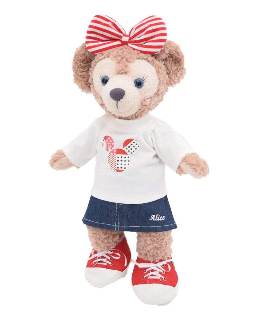 Teddy Bear Mail Order Alice ShellieMay Clothes Costume White T-shirt Denim Set Body Not Included S Size (Red)