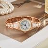 Ladies Quartz Watch Round Band Wristwatch Strap Analog Watch Contrasting Color Dial Slim Women Bracelet Gift