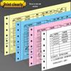 Three-part, two-fold pin-feed paper; two-part, three-fold accounting voucher paper; three-part, four-part printer form.