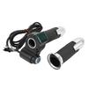 2PCS Electric Bicycle Throttle Handle Speed Control Throttle Grip with Green Digital Display Grain PatternSilver Handle