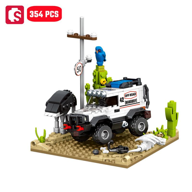 Non-Toxic Sembo Sports Car Building Blocks Moc Racing Vehicle Models Off-Road Assembly Bricks Car Construction Set For Children Toy Kids Gifts