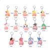 Cartoon Bouncy Butt Keychain - Soft Rubber Squeeze Pendant for Bags & Cars
