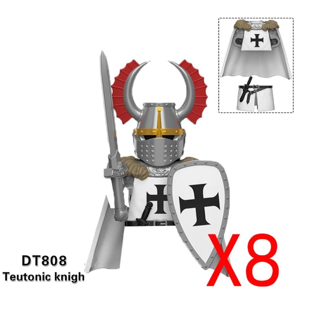 Medieval Military Building Blocks Solider Figures Gifts Weapons Shields Helmets Lionheart Teutonic Knights Militiaman Farmer MOC
