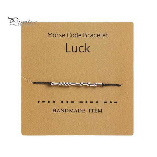 

Браслет с азбукой Морзе и карточкой, парный браслет, символ любви, растягивающийся дизайн, буквенно-цифровой браслет на запястье, праздничный подарок для любимых C