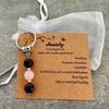 Sister Birthday Gift Set Agate Stone Keychain With Sentimental Message Card and Beaded Bracelet for Women