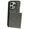 For iPhone 14 Pro Max Kickstand Case PU+TPU Phone Cover Detachable Card Bag