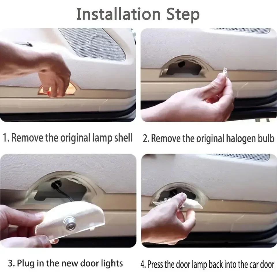 Car Door Welcome Light For Mitsubishi PAJERO V87 V93 V97 V33 4 2 3 2006-2020 PAJERO Logo Projector Lamp Accessories