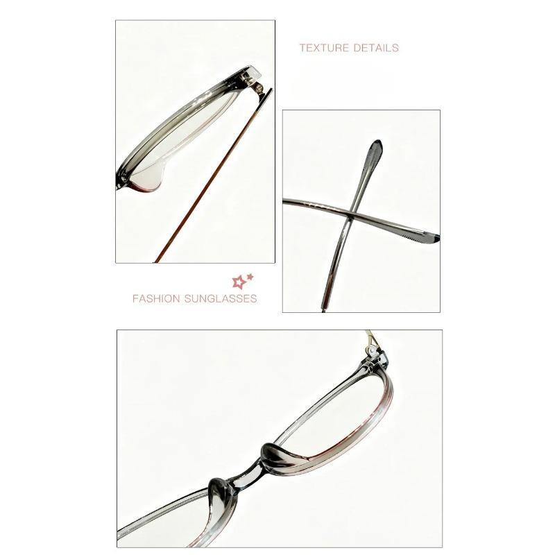 Stylish Oval Cat Eye Gradient Frame Presbyopia Glasses, Anti-Blue Light Reading Eyeglasses for Women, Diopters 0 To +4.0