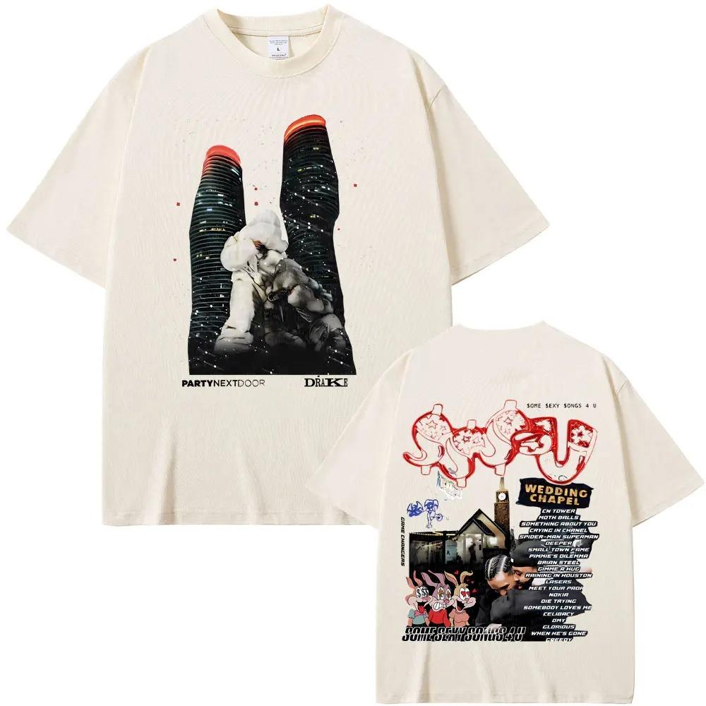 Rapper PARTYNEXTDOOR Drake Alcune Canzoni Sexy per Te SSS4U 2025 Magliette Stampate Uomo Donna Moda Vintage Hip Hop Magliette Oversize