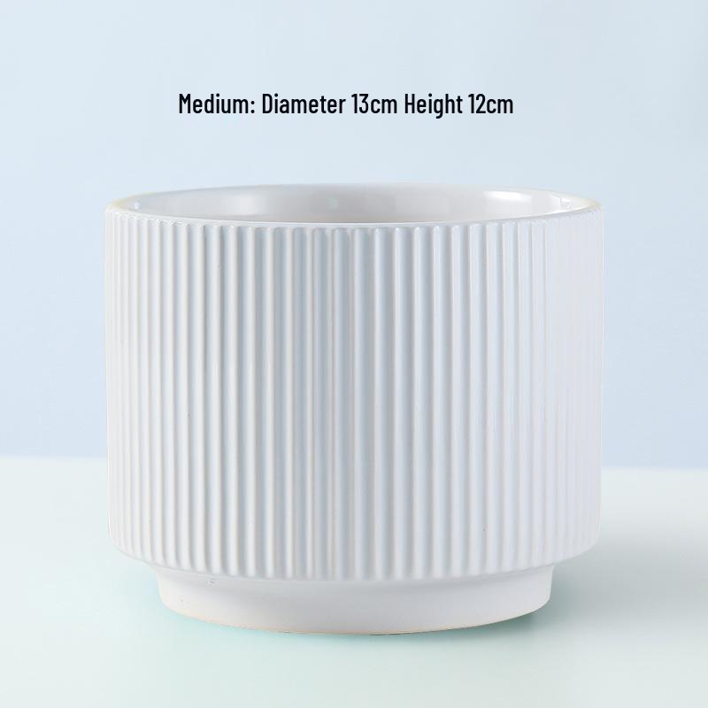 Ceramic Orchid Flower Pot - White Light Luxury, Minimalist Nordic Design for Indoor Living Room