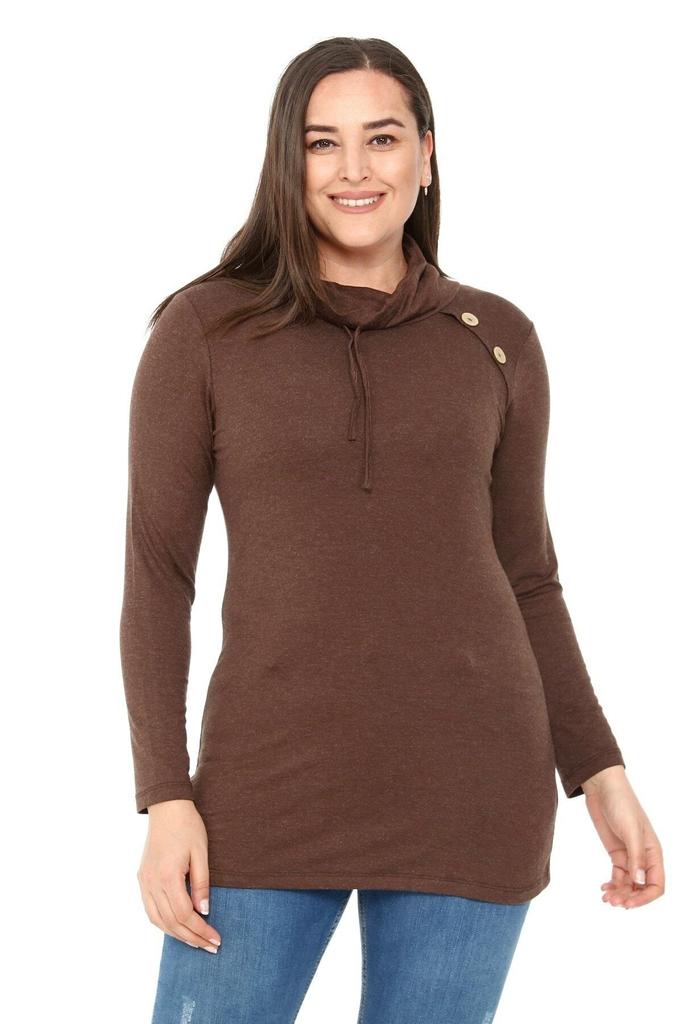 Bluză Mărime Mare pentru Femei Mărime Plus Guler cu Șnur Guler cu Nasturi Detaliată Lână Viscoză Nurcă