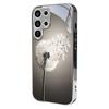 Simple White Dandelion Tempered Glass Phone Case For iPhone 17 16 15 14 13 12 11 Pro Max 14 Plus 17Air Electroplate Silver Cover