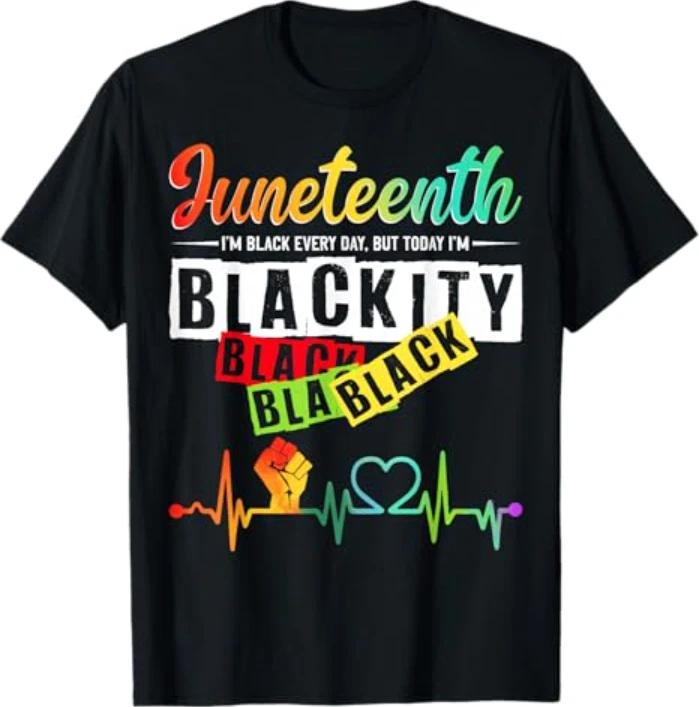 Juneteenth Blackity Heartbeat Black History African America T-Shirt 2XL