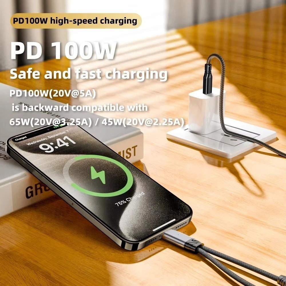PD 100W Type C Splitter Audio Cable 2 in 1 Design 2-in-1 Headphone Adapter Cable  Phone Charging