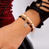 Gothic Halloween Pumpkin Crystal Beads Bracelet for Women Cartoon Cat Bat Ghost Elastic Chain Festival Party Wrist Jewelry Gift