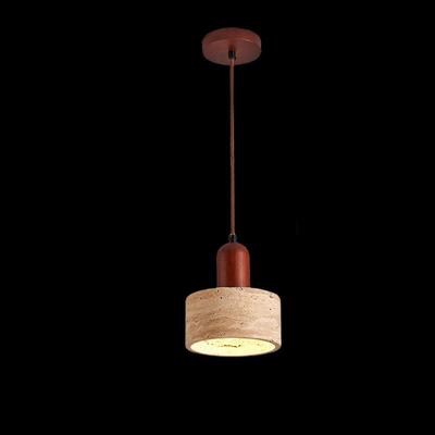 Xuanyong Cream Style Yellow Travertine Bedside Pendant Light