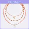 Collier pendentif coquillage de plage avec chaîne à perles multicouche pour accessoires de vacances féminins