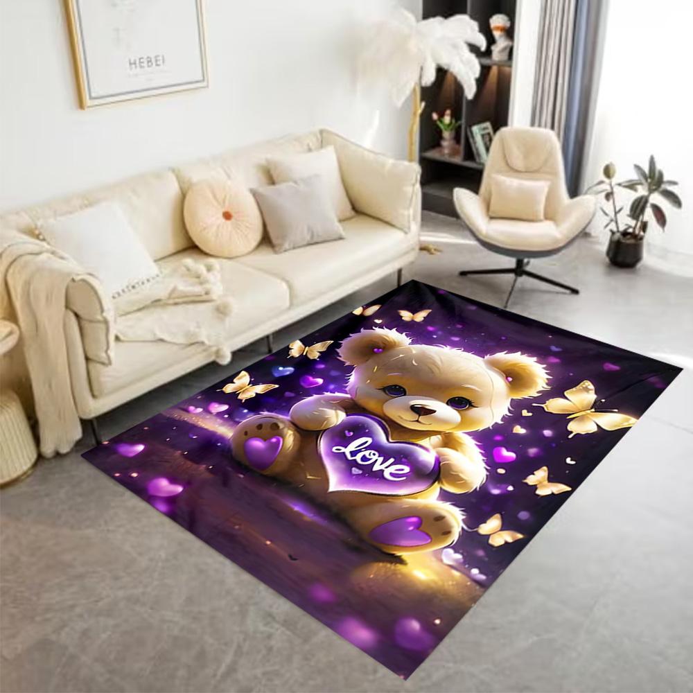1pc cute bear rug home carpet non slip design for bedroom gift