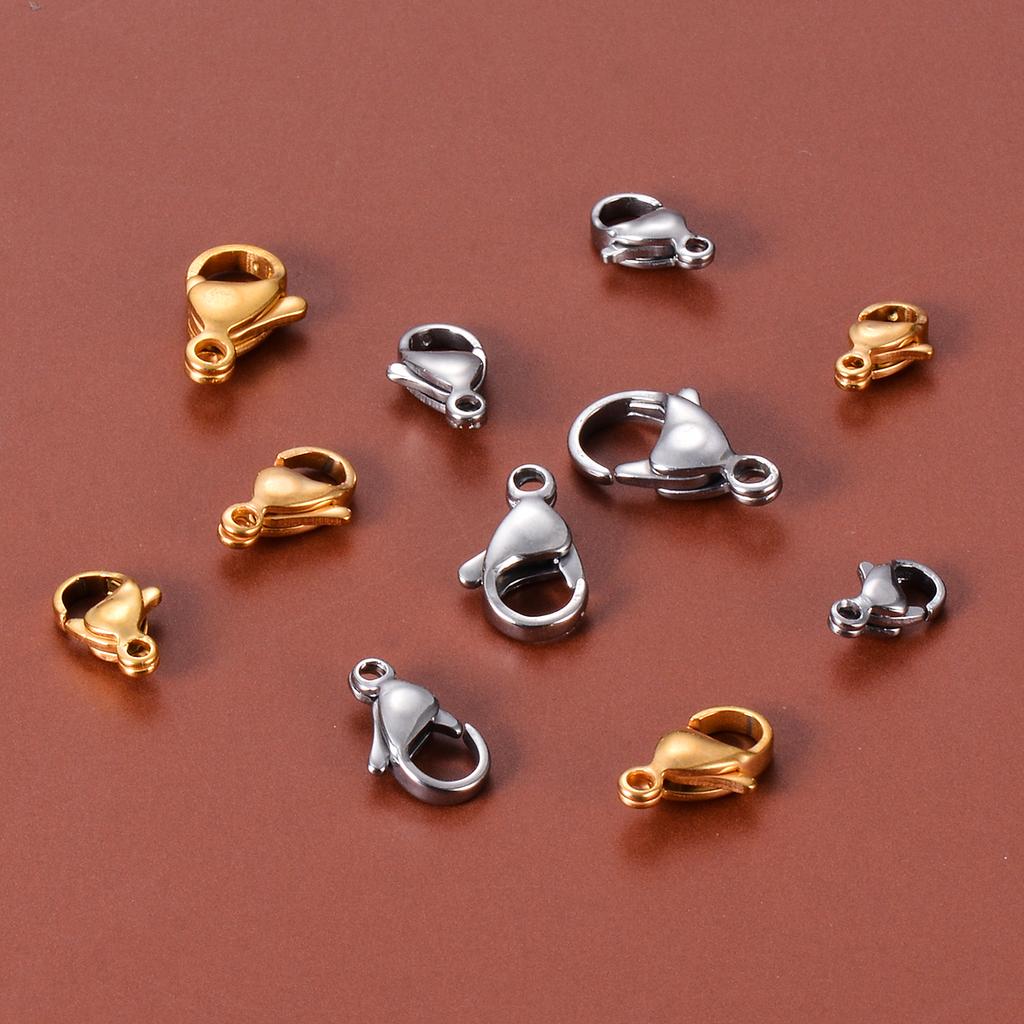 20pcs Grade A Stainless Steel Lobster Clasps Claw Clasps for Bracelet Necklace Jewelry Making Findings 9mm-15mm