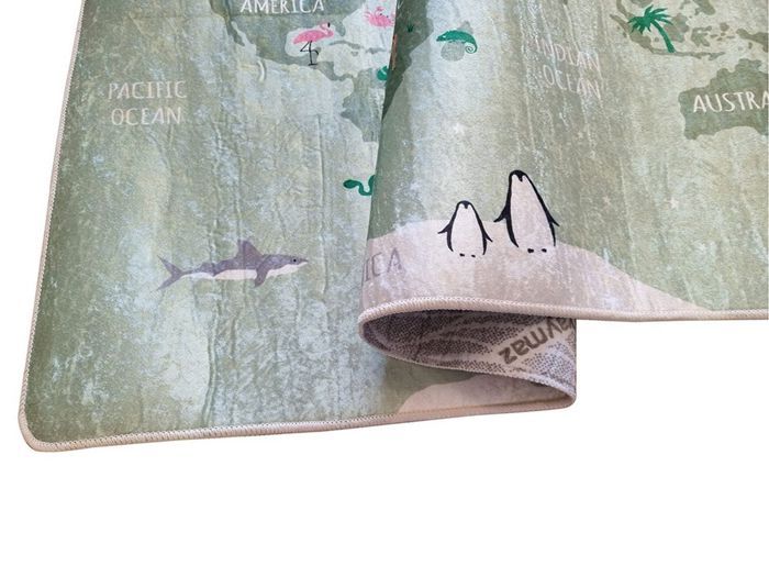 Children's Rug - MANI TEXTILE - Green - Polyester - 100x150 - Machine Washable