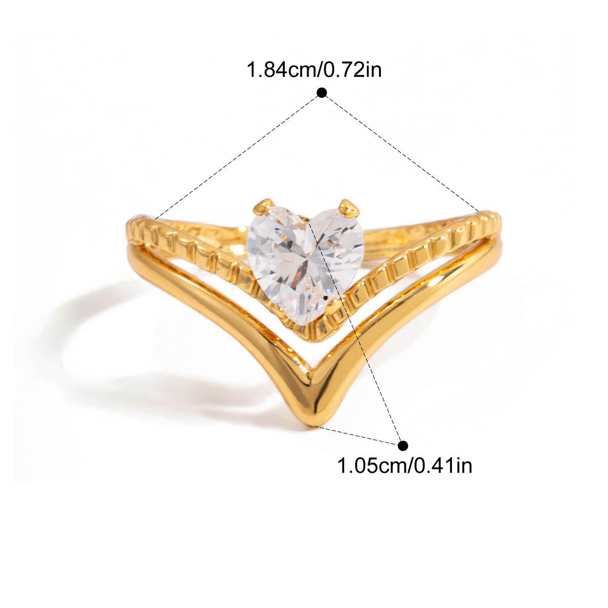 

Yori Statement Heart White Cubic Zirconia Valentine s Day Open Ring for Women Tarnish Resistant Metal Attractive Jewelry