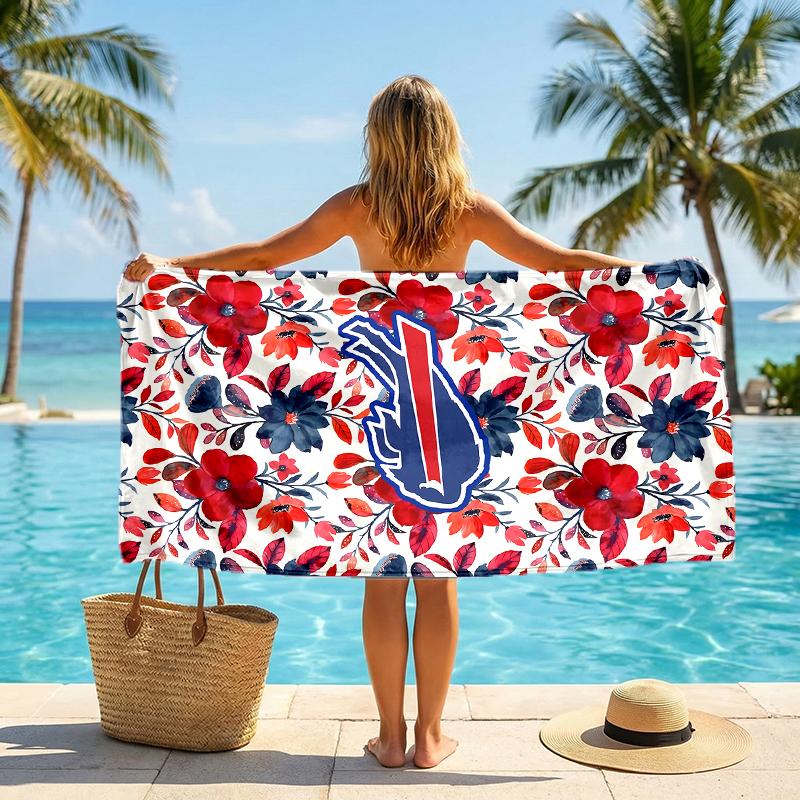 Bills Team Fashion Beach Towel: Ideal for Summer Adventures Soft, absorbent and quick drying suitable for swimming and bathing