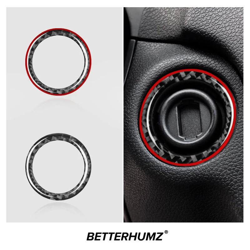 For Mercedes Benz W204 W205 A C Class GLA CLA GLC Ignition Switch Key Hole Ring Trim Carbon Fiber Sticker Car Interior Accessory