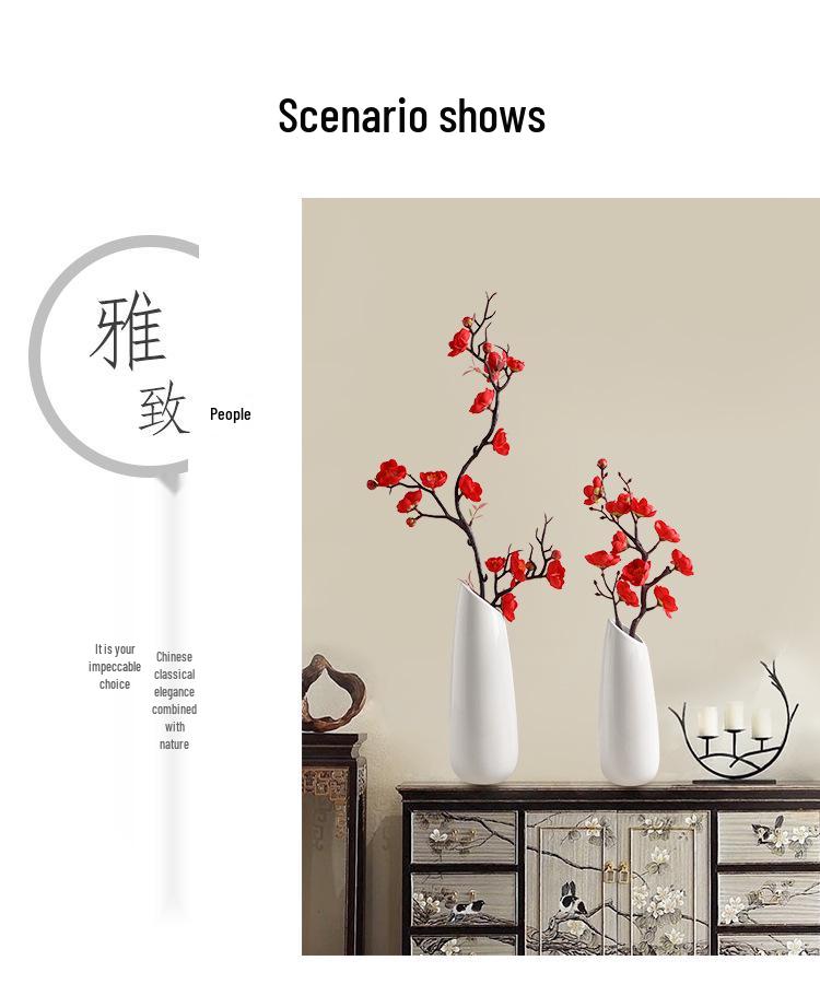 Artificial Plum & Peach Blossom Bonsai: Dried Flower Arrangement for Indoor Decoration