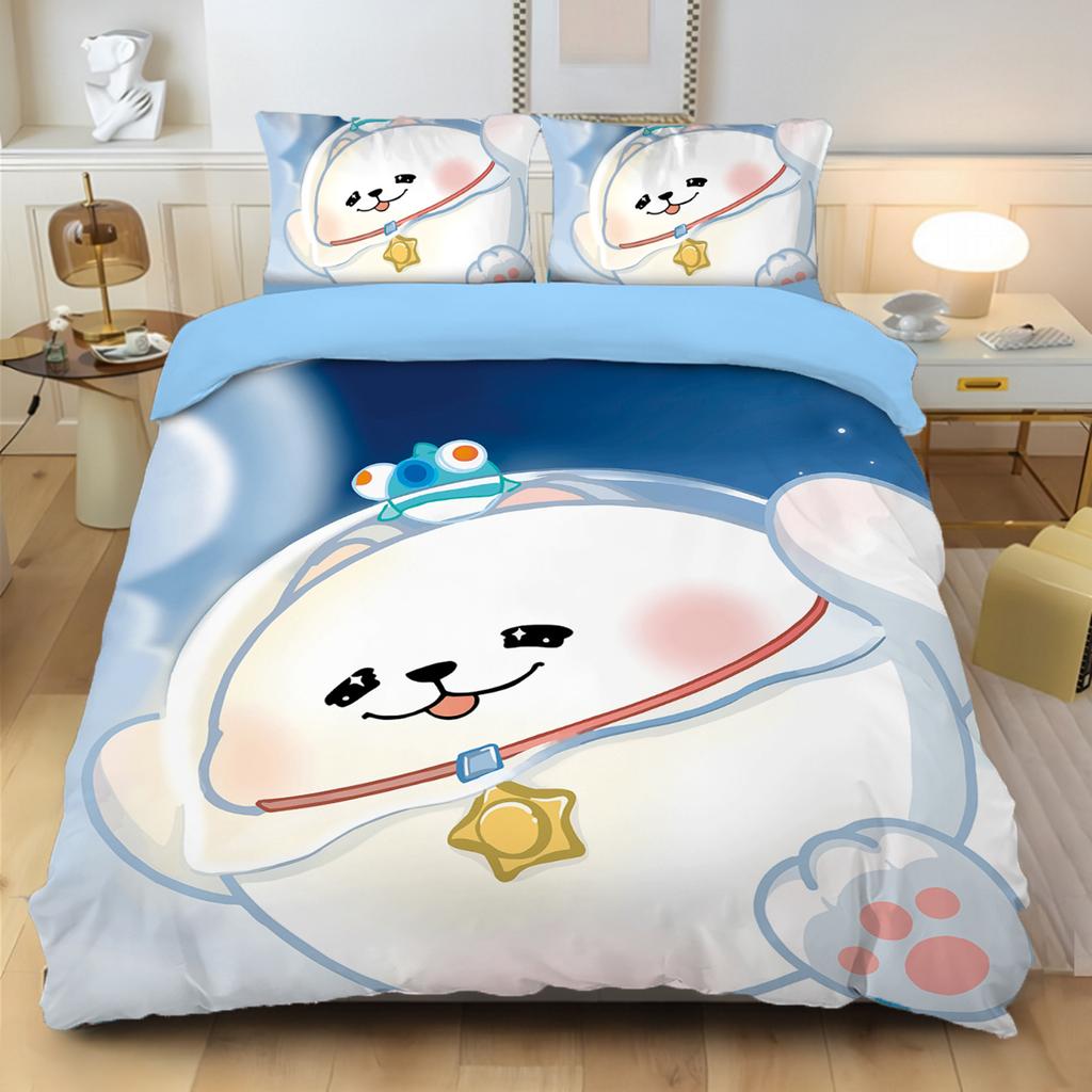 Games Eggy Party Bedding Set Cartoon Eggy 3D Printing Quilt CoverGame Themed Children's Room Decoration Kit Single Twin Full