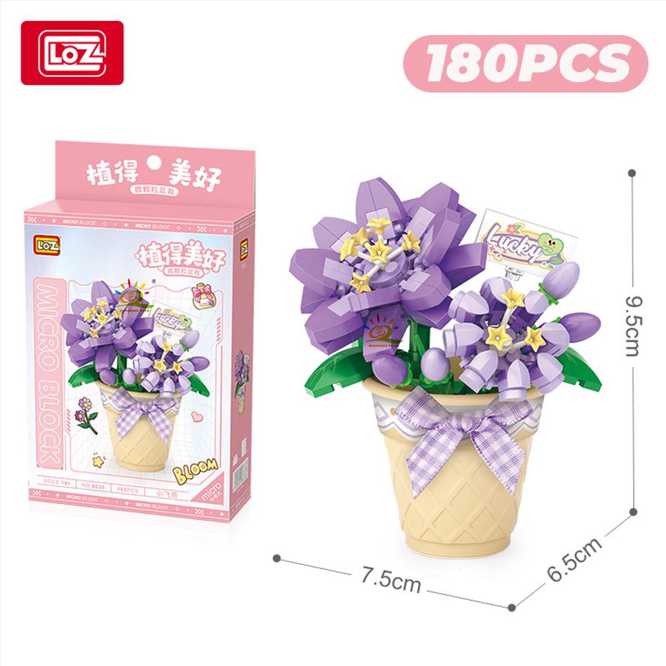 

LOZ 3D Bouquet Succulent Plant Cactus Construction Block Flower Toy Home Decor Plant Blocks Rose Assembly Brick Playthings Kids