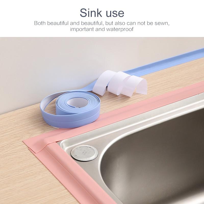 3.2m Bathroom Kitchen Shower Water Proof Mould Proof Tape Sink Bath Sealing Strip Tape Self Adhesive Waterproof Adhesive Plaster