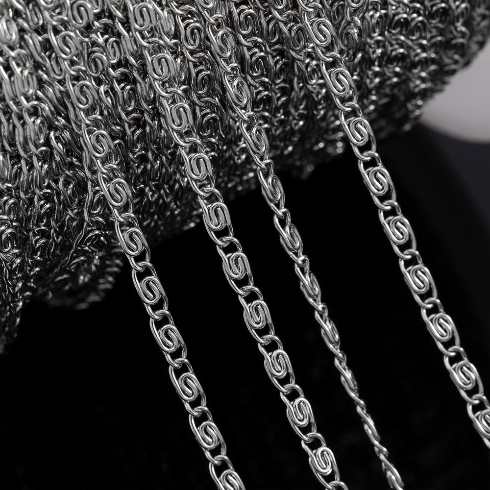 1Meter Fahsion Pod Design Necklace Chain Stainless Steel Metal Ball Link Chain for DIY Handmade Bracelet Material Jewelry Making
