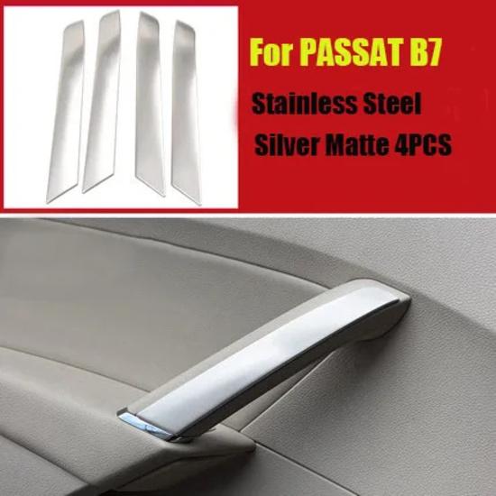 

Для Volkswagen Passat B7 2011- Автоаксессуары Нержавеющая сталь Внутренняя панель ручки двери Декоративная накладка Наклейка Отделка Style1 Silver 4pcs