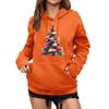 Women's Winter Christmas Printed Pullover Hooded Sweatshirt Fleece Long Sleeve Sweatshirt