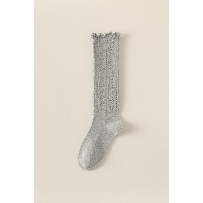 

Кружевные носки-сетка с черными грибами, женские ажурные сетчатые гольфы, вязаные, для похудения и красивых ног, махровые длинные носки 1 pair светло-серый